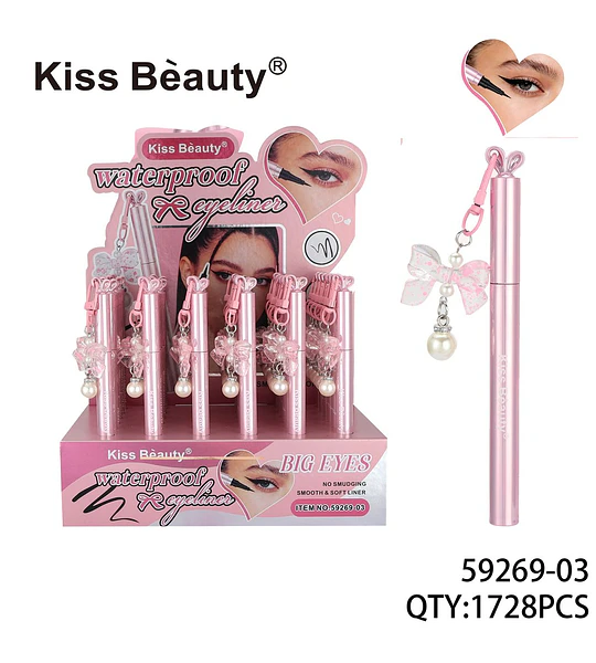 Delineador de Ojos Líquido Waterproof Big Eyes Kiss Beauty