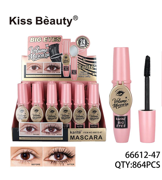 Mascara de Volumen Karité Big Eyes a prueba de agua 24 horas