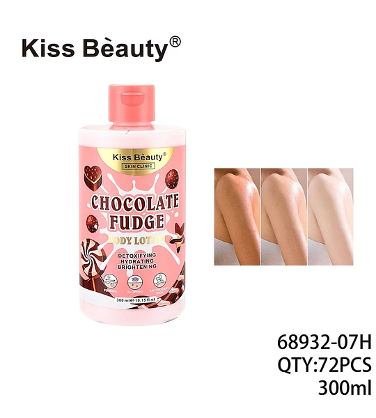 Loción Corporal Kiss Bèauty Chocolate Fudge Detoxificante e Iluminadora 300ml
