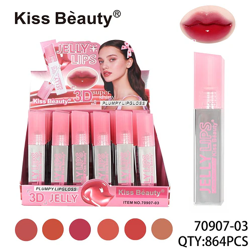 Brillo Labial Plumpy 3D Jelly Super Shiny Kiss Beauty - Chuys Beautys | Chuy's Beautys