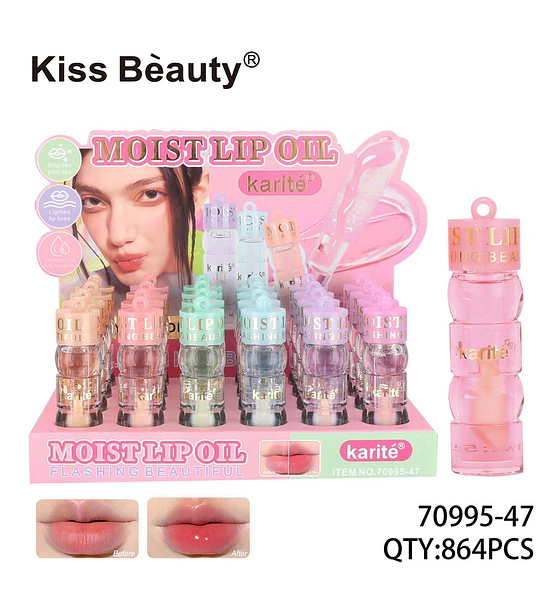 Aceite Labial Hidratante Kiss Beauty Karité para Brillo y Cuidado Diario