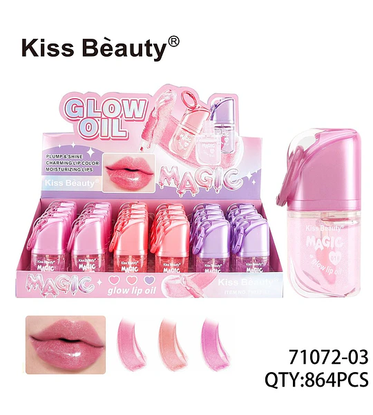 Aceite labial hidratante con brillo y efecto voluminizador Kiss Beauty Magic Glow