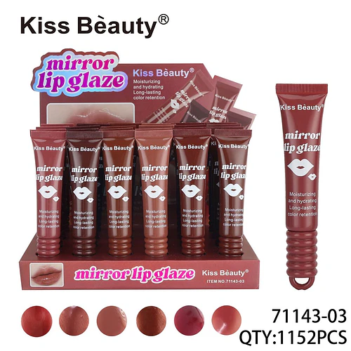 Lip Glaze Efecto Espejo Hidratante Larga Duración Kiss Beauty - Chuys Beautys | Chuy's Beautys