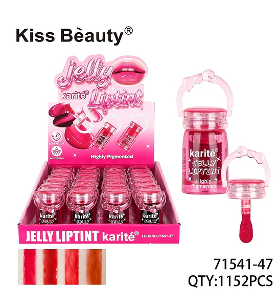 Tinta de Labios Efecto Jelly Altamente Pigmentada Kiss Bèauty Karité