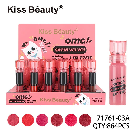 Tinta Labial Satin Velvet Kiss Beauty OMG! 6 Tonos Vibrantes - Chuys Beautys | Chuy's Beautys