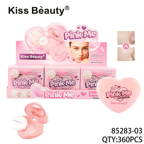 Polvo Suelto Compacto Iluminador Pink Me de Kiss Beauty - Chuys Beautys | Chuy's Beautys