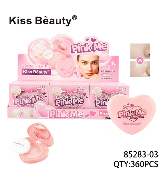 Polvo Suelto Compacto Iluminador Pink Me de Kiss Beauty