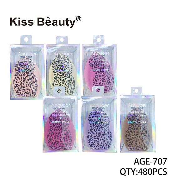 Kit de Esponjas de Maquillaje Animal Print Kiss Bèauty