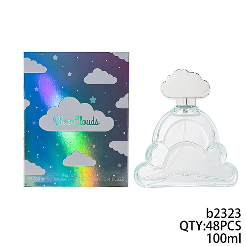 Eau de Parfum Blue Clouds con diseño de botella en forma de nube - Chuys Beautys | Chuy's Beautys
