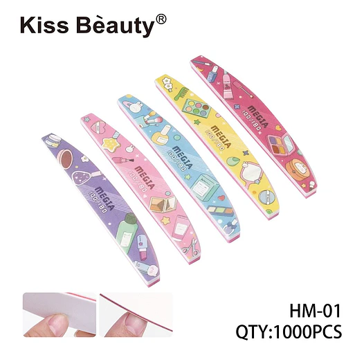 Set de Limas de Uñas Doble Cara 100/180 con Diseños Variados Kiss Bèauty - Chuys Beautys | Chuy's Beautys