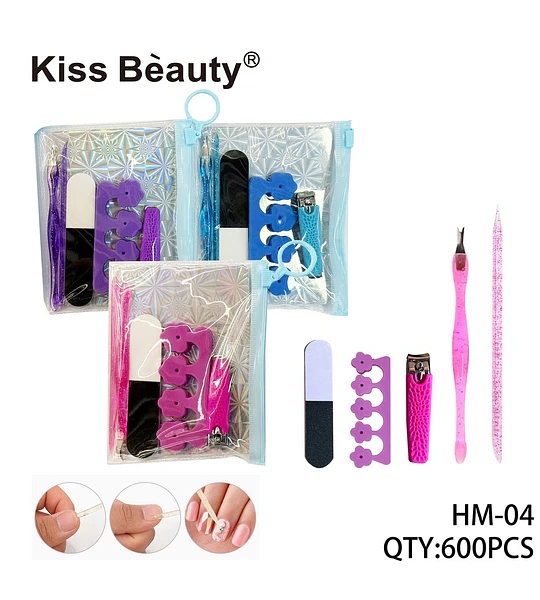 Set de Manicura y Pedicura Portátil Kiss Bèauty con Accesorios Esenciales