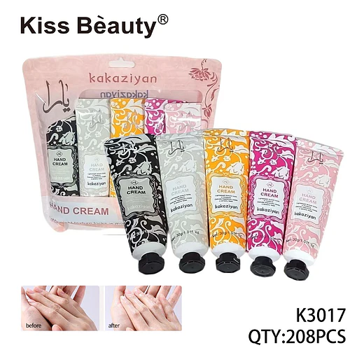 Set de 5 Cremas de Manos Hidratantes Kiss Beauty Kakaziyan 30g - Chuys Beautys | Chuy's Beautys