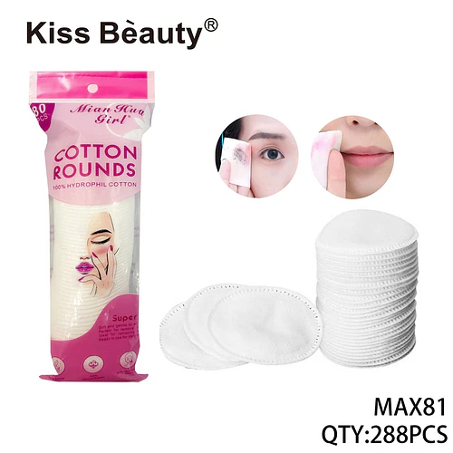 Discos desmaquillantes de algodón hidrófilo Kiss Bèauty 80 unidades - Chuys Beautys | Chuy's Beautys