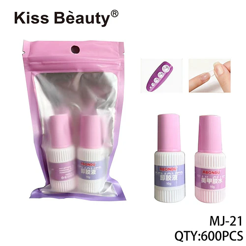 Set de Pegamento y Removedor de Uñas Artificiales Kiss Bèauty 10g - Chuys Beautys | Chuy's Beautys