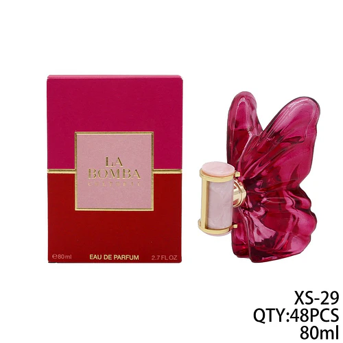 Perfume La Bomba Eau de Parfum para Mujer con Envase Mariposa Rosa 80ml - Chuys Beautys | Chuy's Beautys