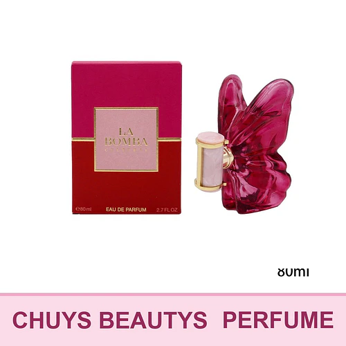 Perfume La Bomba Eau de Parfum para Mujer con Envase Mariposa Rosa 80ml - Chuys Beautys | Chuy's Beautys