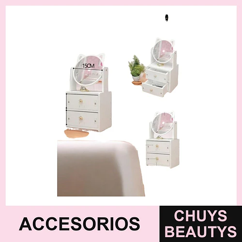 Organizador pequeño con espejo gato ORGANIZADORES - ORGANIZADORES | Chuys Beautys