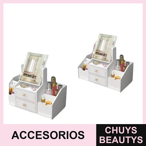 Organizador con Espejo Rectangular de Madera Prensada - ORGANIZADORES | Chuys Beautys