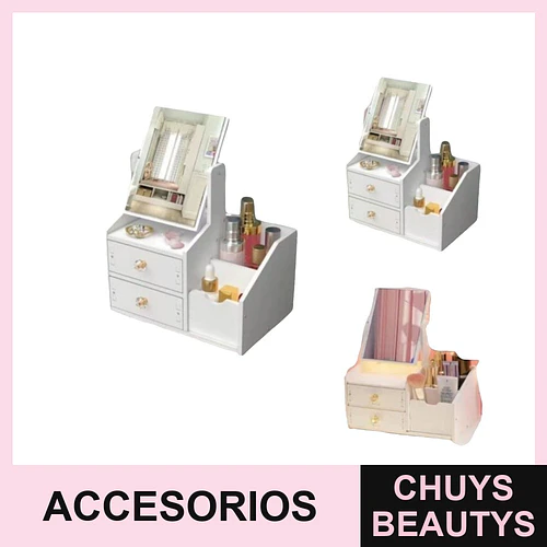 Organizador cosmético con espejo práctico ORGANIZADORES - ORGANIZADORES | Chuys Beautys