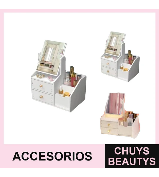 Organizador cosmético con espejo práctico ORGANIZADORES