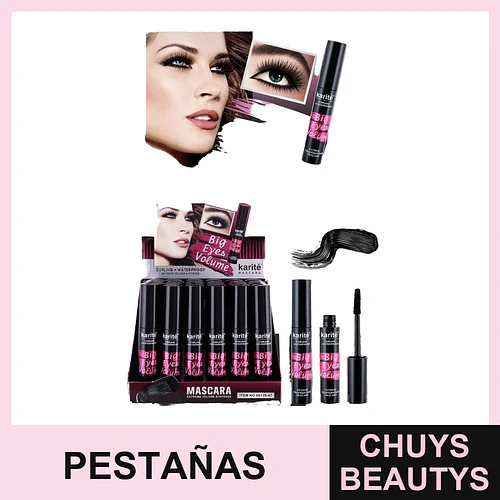 Máscara de Pestañas Volumen KISS BEAUTY con Karité Resistente al Agua - KISS BEAUTY | Chuys Beautys