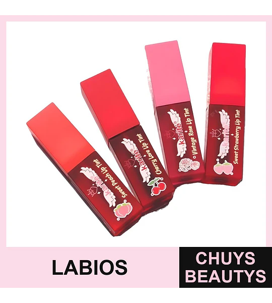Set de Tintas Labiales Tonos Cereza Rojizos KARITE