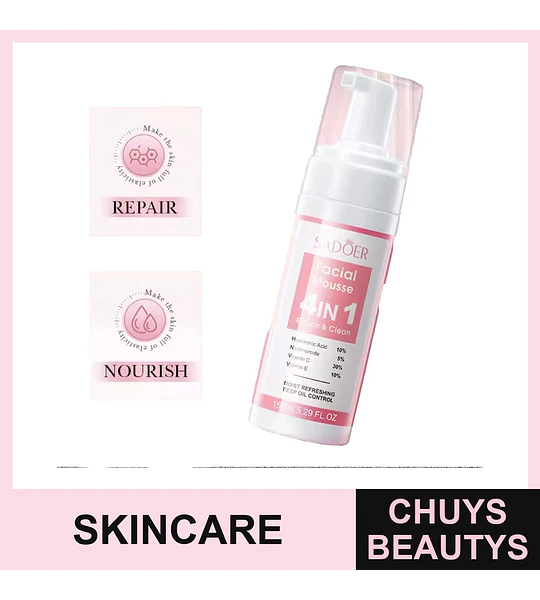 Limpiador Facial Espuma 4 en 1 SADOER Skincare Coreano