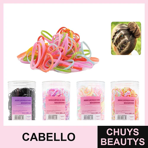 Ligas para Cabello Elásticas MAX BELLEZA en Colores y Negro - MAX BELLEZA | Chuys Beautys