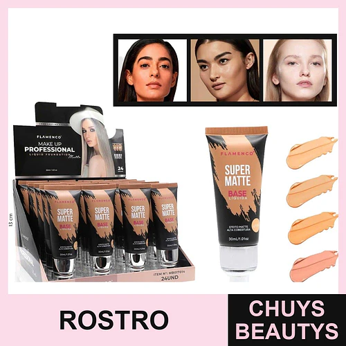 Base Líquida Super Matte Alta Cobertura Flamenco 30 ml - flamenco | Chuys Beautys