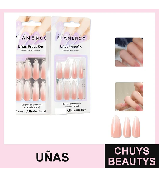 Uñas Press On Acabado Natural Flamenco