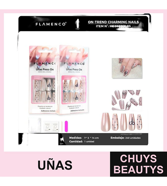 Uñas Press On Elegantes Flamenco