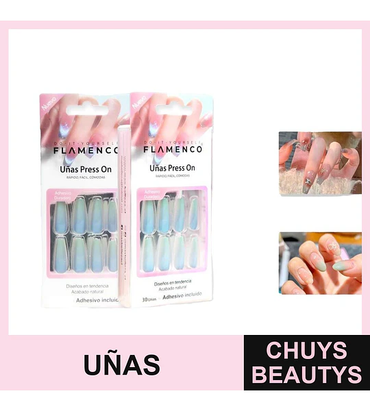 Uñas Press On Flamenco - Diseño Elegante
