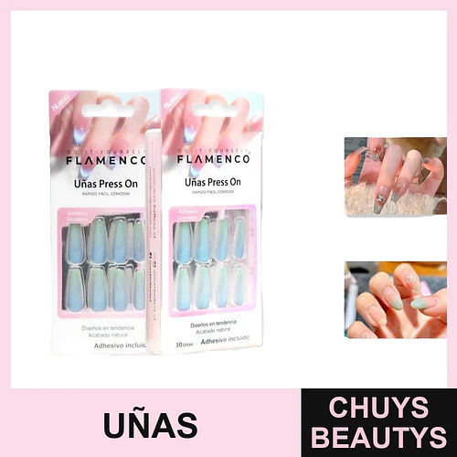 Set Uñas Press On Flamenco - 30 Piezas - flamenco | Chuys Beautys