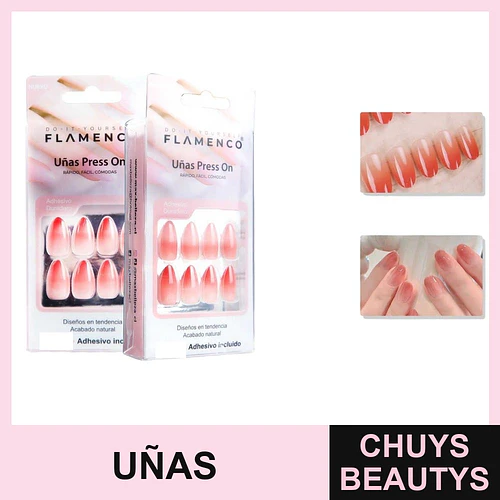 Uñas Press On Flamenco 30 Piezas - flamenco | Chuys Beautys