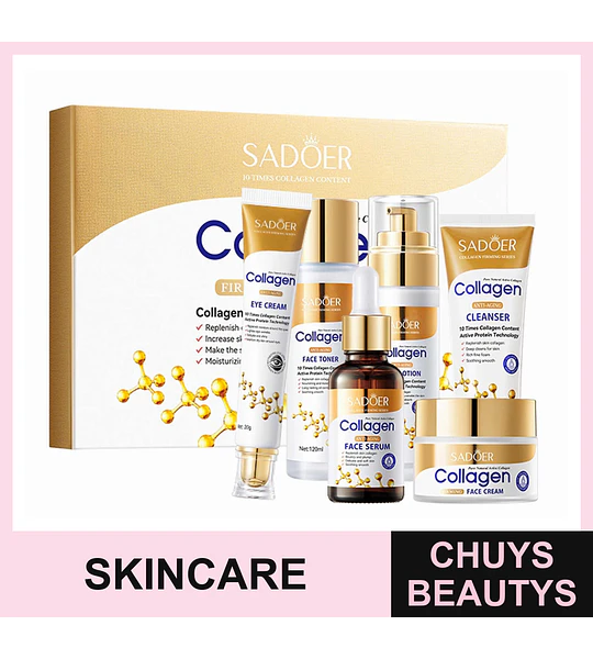 Set de Skincare Reafirmante Kiss Beauty con Colágeno 6PCS