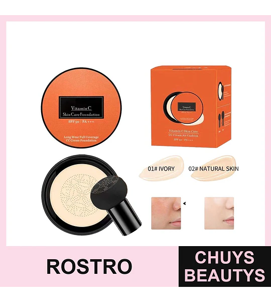 Base de Maquillaje Efecto Cushion Vitamina C Kiss Beauty