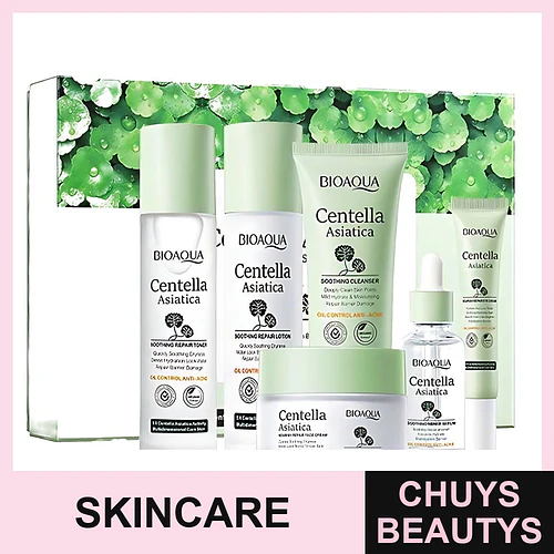 Kit Facial Centella Asiática BIOAQUA - Tratamiento Calmante para Piel Sensible - BIOAQUA | Chuys Beautys