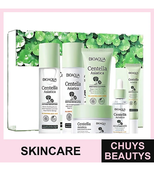 Kit Facial Centella Asiática BIOAQUA - Tratamiento Calmante para Piel Sensible