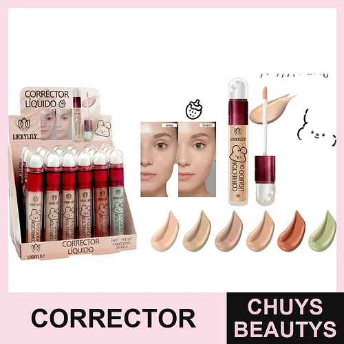 Corrector Líquido Alta Cobertura LUCKYLILY - LUCKYLILY | Chuys Beautys