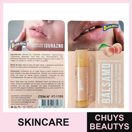 Bálsamo Hidratante Durazno BUBBALUU - BUBBALUU | Chuys Beautys