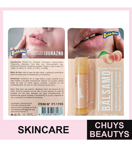 Bálsamo Hidratante Durazno BUBBALUU