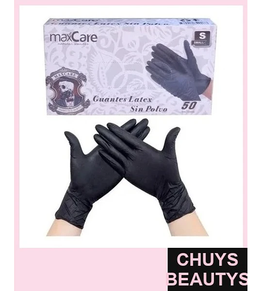 Guantes de Nitrilo Negro MaxCare - Pack de 50 Unidades