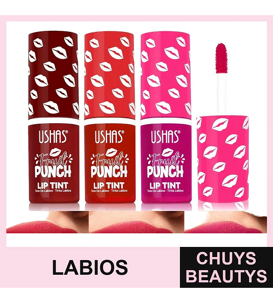 Labial Líquido Juicy Punch USHAS - Color Intenso