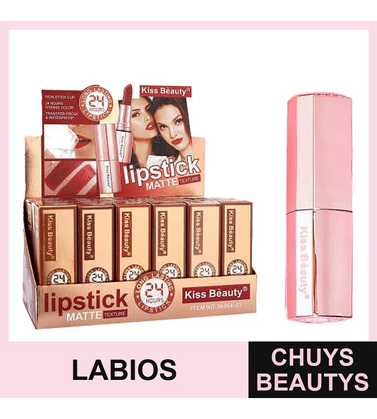Labial Líquido Mate Kiss Beauty - Color Intenso y Duradero