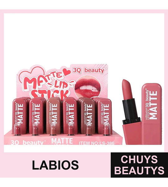 Labial líquido mate Kiss Beauty 6 tonos