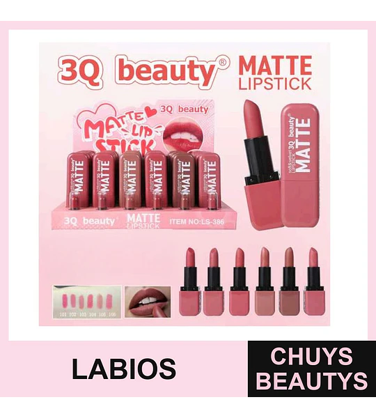 Labial Mate 3Q Beauty - Color Intenso y Duradero