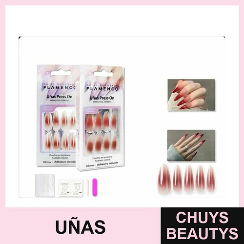 Uñas Press On Hipoalergénicas Flamenco - Flamenco | Chuys Beautys