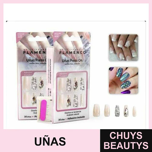 Uñas Press On Flamenco Hipoalergénicas - Flamenco | Chuys Beautys