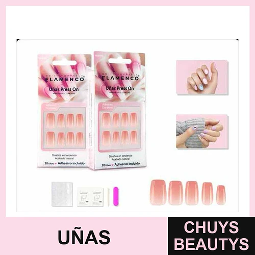 Uñas Press On Hipoalergénicas Flamenco - Flamenco | Chuys Beautys