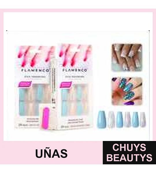 Uñas Press On Hipoalergénicas Flamenco